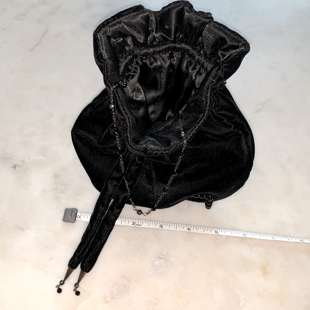 Velvet evening bag with sterling silver accents